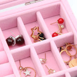 Maxbell Jewelry Organizer Box Gift Large Capacity for Earring Birthdays Wedding Pink