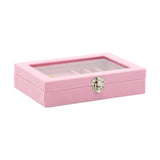 Maxbell Jewelry Organizer Box Gift Large Capacity for Earring Birthdays Wedding Pink