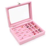 Maxbell Jewelry Organizer Box Gift Large Capacity for Earring Birthdays Wedding Pink