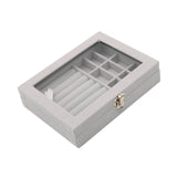 Maxbell Jewelry Organizer Box Gift Large Capacity for Earring Birthdays Wedding Gray