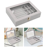 Maxbell Jewelry Organizer Box Gift Large Capacity for Earring Birthdays Wedding Gray