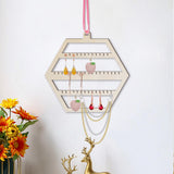Maxbell Earring Display Stand Hexagonal Shaped Hanging for Ear Stud Necklaces Store