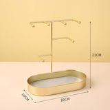 Maxbell Jewelry Organizer Stand Tray Display Rack for Rings Gold PU Leather Pad