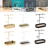 Maxbell Jewelry Organizer Stand Tray Display Rack for Rings Gold PU Leather Pad