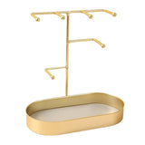 Maxbell Jewelry Organizer Stand Tray Display Rack for Rings Gold PU Leather Pad