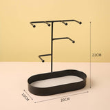 Maxbell Jewelry Organizer Stand Tray Display Rack for Rings Black PU Leather Pad