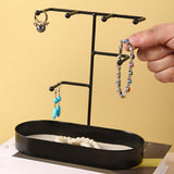 Maxbell Jewelry Organizer Stand Tray Display Rack for Rings Black PU Leather Pad