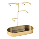 Maxbell Jewelry Organizer Stand Tray Display Rack for Rings Gold Marbling