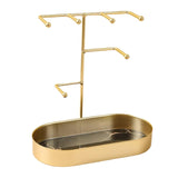 Maxbell Jewelry Organizer Stand Tray Display Rack for Rings Gold Marbling