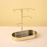 Maxbell Jewelry Organizer Stand Tray Display Rack for Rings Gold Marbling