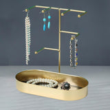 Maxbell Jewelry Organizer Stand Tray Display Rack for Rings Gold Marbling