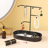 Maxbell Jewelry Organizer Stand Tray Display Rack for Rings Black Marbling