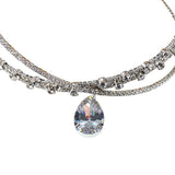Maxbell Rhinestone Choker Necklace Cross Clavicle Chain for Anniversary Weddings