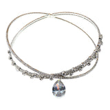 Maxbell Rhinestone Choker Necklace Cross Clavicle Chain for Anniversary Weddings