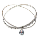 Maxbell Rhinestone Choker Necklace Cross Clavicle Chain for Anniversary Weddings