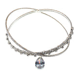 Maxbell Rhinestone Choker Necklace Cross Clavicle Chain for Anniversary Weddings
