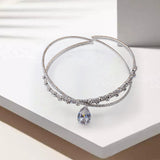 Maxbell Rhinestone Choker Necklace Cross Clavicle Chain for Anniversary Weddings