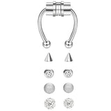 Maxbell Fake Nose Ring Magnetic Non Piercing Punk Style Fashion Gifts for Men Women Silver