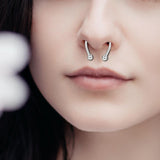 Maxbell Fake Nose Ring Magnetic Non Piercing Punk Style Fashion Gifts for Men Women Silver