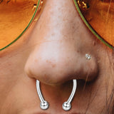 Maxbell Fake Nose Ring Magnetic Non Piercing Punk Style Fashion Gifts for Men Women Silver