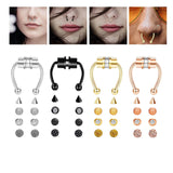 Maxbell Fake Nose Ring Magnetic Non Piercing Punk Style Fashion Gifts for Men Women Silver