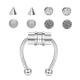 Maxbell Fake Nose Ring Magnetic Non Piercing Punk Style Fashion Gifts for Men Women Silver
