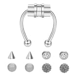 Maxbell Fake Nose Ring Magnetic Non Piercing Punk Style Fashion Gifts for Men Women Silver