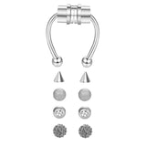 Maxbell Fake Nose Ring Magnetic Non Piercing Punk Style Fashion Gifts for Men Women Silver