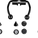 Maxbell Fake Nose Ring Magnetic Non Piercing Punk Style Fashion Gifts for Men Women Black