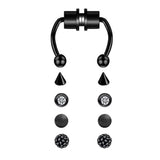 Maxbell Fake Nose Ring Magnetic Non Piercing Punk Style Fashion Gifts for Men Women Black