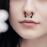 Maxbell Fake Nose Ring Magnetic Non Piercing Punk Style Fashion Gifts for Men Women Black