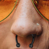 Maxbell Fake Nose Ring Magnetic Non Piercing Punk Style Fashion Gifts for Men Women Black