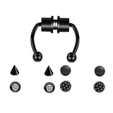 Maxbell Fake Nose Ring Magnetic Non Piercing Punk Style Fashion Gifts for Men Women Black