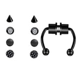 Maxbell Fake Nose Ring Magnetic Non Piercing Punk Style Fashion Gifts for Men Women Black