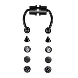 Maxbell Fake Nose Ring Magnetic Non Piercing Punk Style Fashion Gifts for Men Women Black