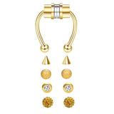 Maxbell Fake Nose Ring Magnetic Non Piercing Punk Style Fashion Gifts for Men Women Gold