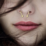 Maxbell Fake Nose Ring Magnetic Non Piercing Punk Style Fashion Gifts for Men Women Gold