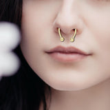 Maxbell Fake Nose Ring Magnetic Non Piercing Punk Style Fashion Gifts for Men Women Gold