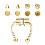 Maxbell Fake Nose Ring Magnetic Non Piercing Punk Style Fashion Gifts for Men Women Gold
