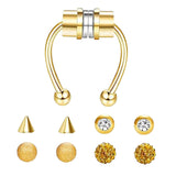 Maxbell Fake Nose Ring Magnetic Non Piercing Punk Style Fashion Gifts for Men Women Gold