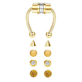 Maxbell Fake Nose Ring Magnetic Non Piercing Punk Style Fashion Gifts for Men Women Gold