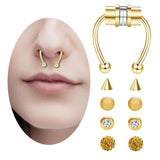 Maxbell Fake Nose Ring Magnetic Non Piercing Punk Style Fashion Gifts for Men Women Gold