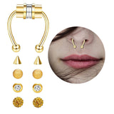 Maxbell Fake Nose Ring Magnetic Non Piercing Punk Style Fashion Gifts for Men Women Gold