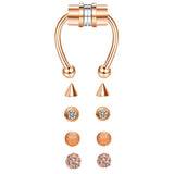Maxbell Fake Nose Ring Magnetic Non Piercing Punk Style Fashion Gifts for Men Women Rose Gold
