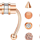 Maxbell Fake Nose Ring Magnetic Non Piercing Punk Style Fashion Gifts for Men Women Rose Gold