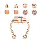 Maxbell Fake Nose Ring Magnetic Non Piercing Punk Style Fashion Gifts for Men Women Rose Gold