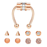 Maxbell Fake Nose Ring Magnetic Non Piercing Punk Style Fashion Gifts for Men Women Rose Gold
