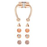 Maxbell Fake Nose Ring Magnetic Non Piercing Punk Style Fashion Gifts for Men Women Rose Gold