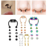 Maxbell 5 Set Magnetic Fake Nose Ring Nose Jewelry Stainless Steel Nose Hoop Ring