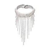 Maxbell Upper Arm Cuff Bracelet Tassel Chain Shining Rhinestone for Party